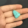 Trapezoidal turquoise-patterned stone pendant with a silver-plated metal bail for jewelry DIY - Turquoise / 15*20mm (Single)