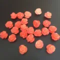 Handmade coral pink shell powder rose flower beads for DIY jewelry making accessories - 50 Pieces/Pack (10mm) / Watermelon Red