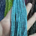 2x4mm turquoise cylinder stone beads for DIY jewelry making - Green Turquoise (Tube) / 2*4mm (Approx. 38cm Strand)
