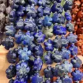 Natural lapis lazuli flower beads in plum blossom shape for DIY jewelry making - 25 Pieces/Strand (15x15x5mm) / Lapis Lazuli