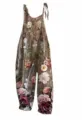Women floral print sleeveless overall casual loose wide leg jumpsuit summer fashion - S / New Floral 30