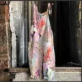 Floral vintage wide-leg women's jumpsuit, casual summer sleeveless strap design apparel. - S / New Floral 31