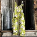 Summer floral print wide-leg overall jumpsuit for women, sweet retro casual sleeveless design. - S / New Floral 34