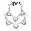 Detailed view of the gothic bat pendant shoe chain, showcasing intricate metal bat charms and links. - Set