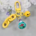Cute yellow alloy keychain with lightbulb pendant, versatile candy color bag charm for daily use. - Style 1