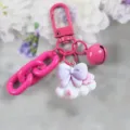 Llavero de resina con lazo y nube color caramelo bonito colgante de bolso DIY - Estilo 2 / Rosa