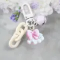 Llavero lindo de nube con lazo de resina color caramelo colgante de bolso estilo dulce. - Estilo 3 / Blanco