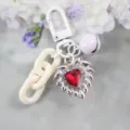 DIY κρυστάλλινη καρδιά φτερό μπρελόκ χαριτωμένο μέταλλο τσάντα γοητεία αξεσουάρ - Στυλ 3