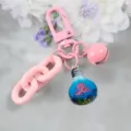 Pink cute keychain with octopus lightbulb pendant, candy color alloy bag charm accessory. - Style 4