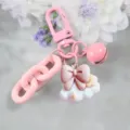 Llavero nube lazo rosa color caramelo bolso encanto resina lindo colgante accesorio - Estilo 4 / Rosa