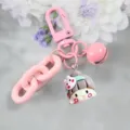 Portachiavi con coniglietto rosa e campanella carina, ciondolo borsa kawaii per donne e ragazze. - Modello 5