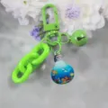 Candy green alloy keychain with cute ocean light bulb pendant and bell stylish accessory - Style 5
