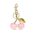 Gold tone cute cherry keychain with glitter pink beads bag charm for women accessories - Style 3