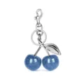 Blue Glitter Cherry Keychain Cute Bag Charm Sparkling Purse Pendant for Women Accessories - Style 7