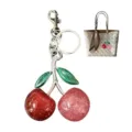 Llavero de cereza con brillantina brillante y dije de bolso colgante de fruta de metal - Estilo 1 (Individual)