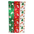 Christmas tinsel foil fringe curtains, 3-color red green white metallic party backdrop decor. - Santa Claus