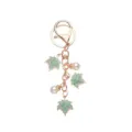 Carino portachiavi foglia d'acero perla donna ciondolo borsa metallo oro accessori auto - Stile 1 (Singolo)