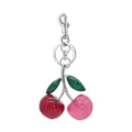 Cute glitter cherry keychain and bag charm, metal ring and clasp, stylish accessory for women. - Style 1 (Single)