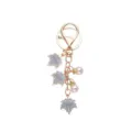 Portachiavi con perle e ciondoli a foglia d'acero elegante per borsa da donna SKU. - Stile 2 (Singolo)