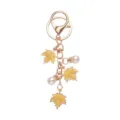 Portachiavi con foglia d'acero e perla grazioso per donne ciondolo borsa oro nuovo. - Stile 3 (Singolo)