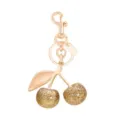 Rose gold glitter cherry keychain bag charm, cute metal fruit pendant for women accessories. - Style 5 (Single)