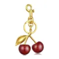 Porte-clés cerise doré avec fruits rouges pailletés et mousqueton, charm élégant pour sac. - Style 5 (Paillettes Rouge Foncé)