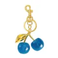 Blue glitter cherry keychain with gold hardware, cute bag charm and key ring for women. - Style 10 (Single)