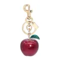 Red Glitter Apple Keychain Cute Bag Charm with Gold Tone Key Ring for Women Gifts - Style 14 (Single)