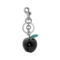 Black apple keychain with glitter leaf, stylish metal bag charm and key ring pendant for women. - Style 16 (Single)