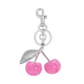 Sparkling Pink Cherry Keychain Metal Bag Charm Cute Purse Pendant for Women Girls - Style 18 (Single)