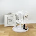 White rotating jewelry display stand multi-layer rotating rack for earrings and small items. - 5# Ellipse / 2-Ply / White