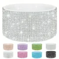 Bling rhinestone silicone cup boot detail, sparkling crystal tumbler sleeve in multi colors. - 7.50cm / Silver Rhinestones