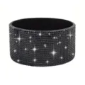 Black rhinestone silicone cup sleeve for Stanley tumbler bling tumbler boot protective band cover - Black