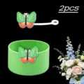 Set di custodia in silicone e tappo per cannuccia a farfalla per bicchieri da 7.5 cm - Verde