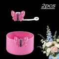 Set di protezione in silicone per tazza e cannuccia con farfalla rosa per bicchieri. - Rosa