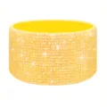 Sparkling rhinestone silicone cup sleeve for Stanley tumbler yellow glitter tumbler boot cover - Yellow