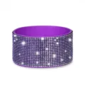 Housse de tasse en silicone strass violet bracelet pailleté pour bouteille Stanley - Violet Foncé