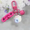 Portachiavi ciambella cartone animato carino con campanella kawaii e ciondolo animale 3D. - modello 3