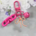 Porte-clés Nœud en Alliage Rose Pendentif de Sac Mignon Accessoire Métallique Chic - Style 4 / Rose