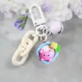 Schattige tekenfilm beer sleutelhanger en tas hanger met kleurrijke ketting DIY. - Stijl 4