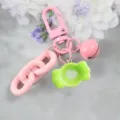 Rosa Bonbon Schlüsselanhänger süße Taschenanhänger Dekoration Metallkette Mode Accessoire - Stil 4