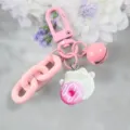 Rosa carino cartone animato orso ciambella portachiavi kawaii metallo campana borsa ciondolo - Modello 5