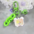 Creative green keyring with cute cartoon cloud rainbow TV pendant, versatile fashion charm. - Style 5