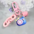 Cute Pink And Blue Cartoon Camera Keychain DIY Bag Pendant Decorative Key Ring Gift - Style 5