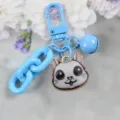 Cute Blue Cat Keychain Candy Color Bell Key Ring Kawaii Bag Pendant Accessory Gift - Style 6