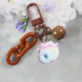 Portachiavi in metallo marrone con ciondolo ciambella peluche kawaii borsa accessorio - Stile 8