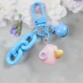 Grazioso portachiavi creativo blu con catena colorata e ciondolo scintillante unico. - Stile 7
