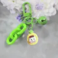 Niedlicher Fruchtpuppen Schlüsselanhänger mit Glocke, grüne Kette kawaii Taschenanhänger für DIY. - Stil 5