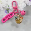 Süßer rosa Legierungs-Schlüsselanhänger mit Cocktail-Becher-Anhänger, süße Taschendekoration. - Stil 2