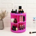 Pink rotating cosmetic organizer desktop makeup storage box for lipstick skincare and vanity table - Storage Box Style C Purple